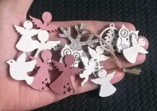 Dřevěné výřezy - ozdoba mix 14 kusů (V95)