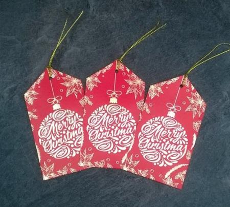 Vánoční jmenovky, visačky na dárky ptáček 11 x 6 cm (V96)