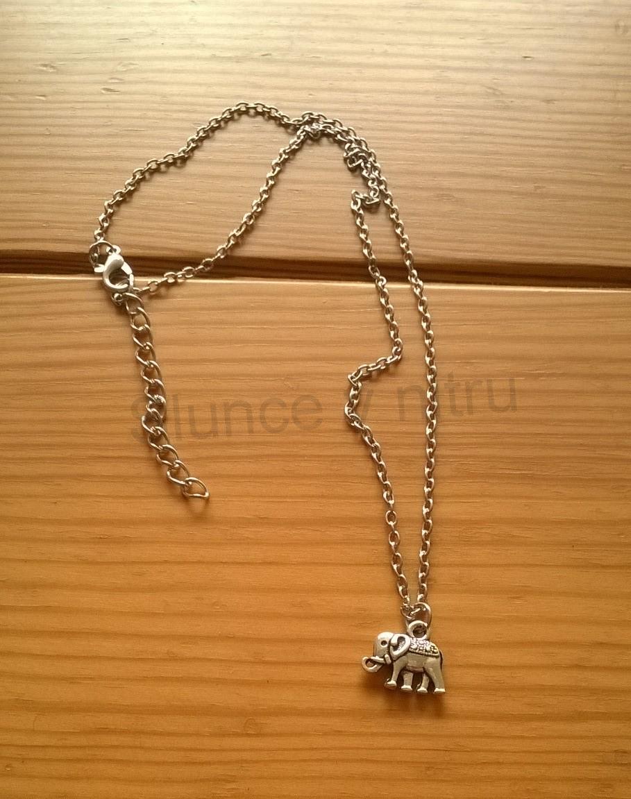 Náhrdelník, přívěšek slon pro štěstí stříbrný (BD70)