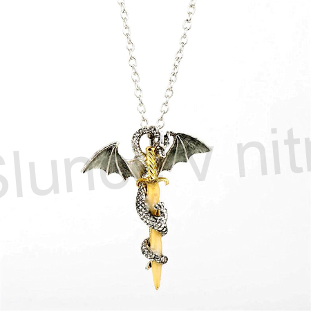 Náhrdelník řetízek meč s drakem - Hra o trůny (BD72)