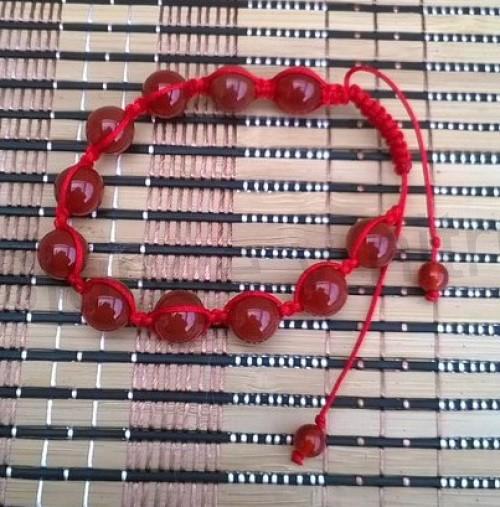 Minerální náramek s karneolem shamballa (X1252)