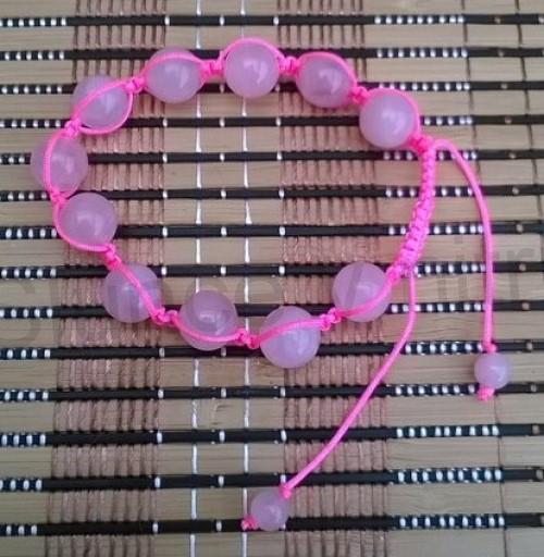 Minerální náramek růženín shamballa (X1255)