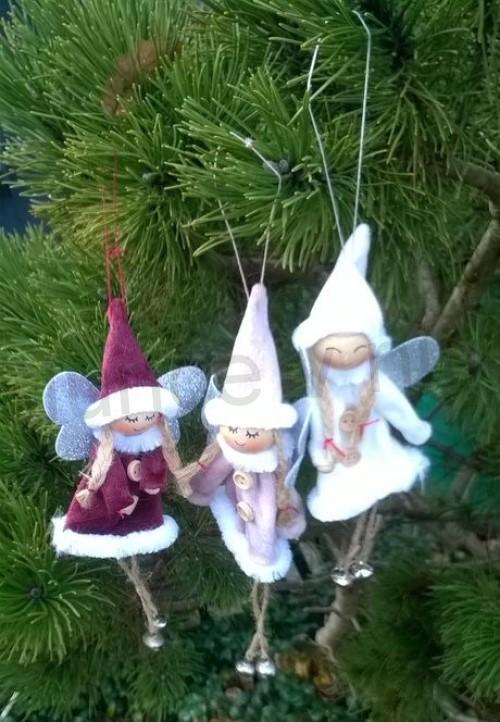 Závěsná dekorace, ozdoba Andílek, víla růžová (H386)