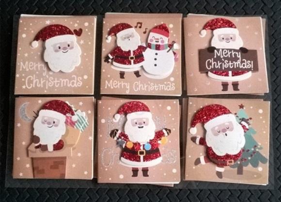 Vánoční jmenovky, kartičky na dárky se třpitky a lepící čtvereček - číslo 3 (V131)