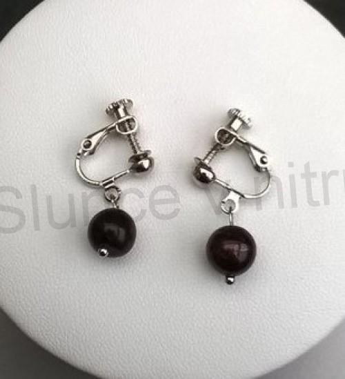 Minerální náušnice byčí oko 8,6 x 8.6 mm (X1294)