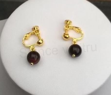 Minerální náušnice byčí oko 8,6 x 8,6 mm (X1296)