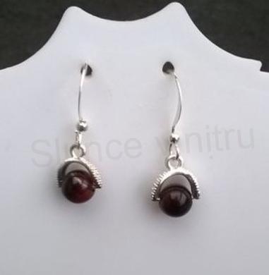 Minerální náušnice byčí oko ozdobné 6,4 x 6,4 mm (X1298)