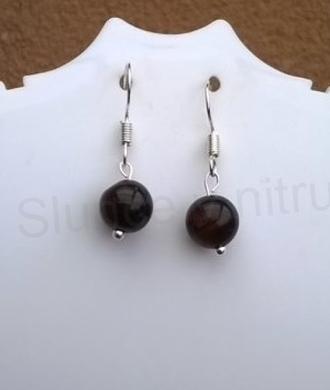 Minerální náušnice byčí oko 8,4 x 8,4 mm (X1300)