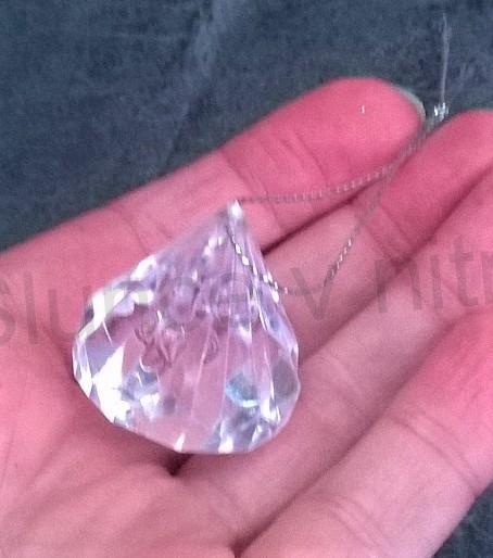 Závěsná ozdoba diamant AB - 3,7 x 3 cm (H394)