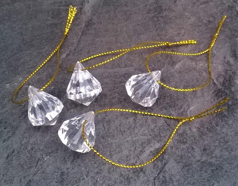 Závěsná ozdoba diamant AB - 1,8 x 2,3 cm (H395)