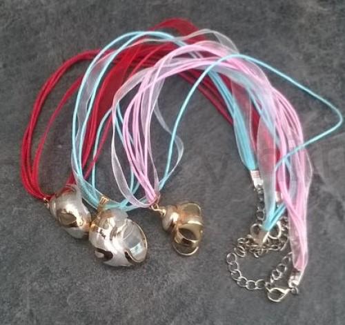 Minerální přírodní náhrdelník pozlacená mušle, lastura (X1315)