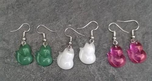 Visací náušnice Liška z Lampglas skla (BB720)