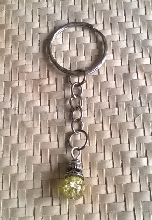 Přívěsek na klíče - zvoneček pro štěstí žlutý (H401)