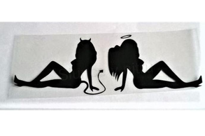 Samolepky na auto Dábel a Anděl (E682)