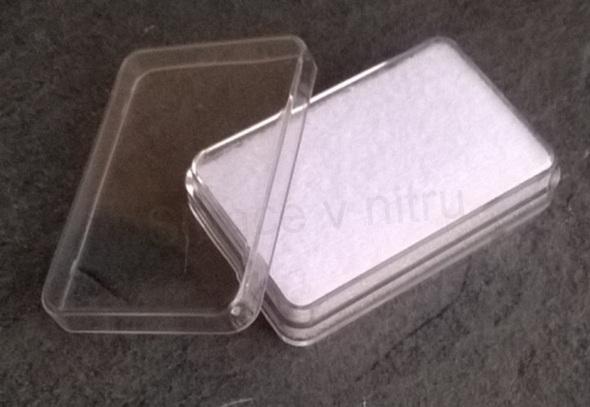 Plastová krabička s vypouklým víčkem 5,8 x 3,8 x 1,8 cm (AE32)