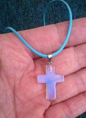 Minerální náhrdelník Opalit kříž (X1364)