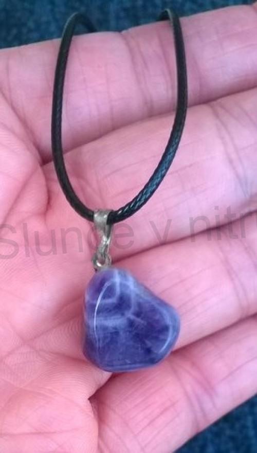 Náhrdelník přívěšek s ametystem (X1372)