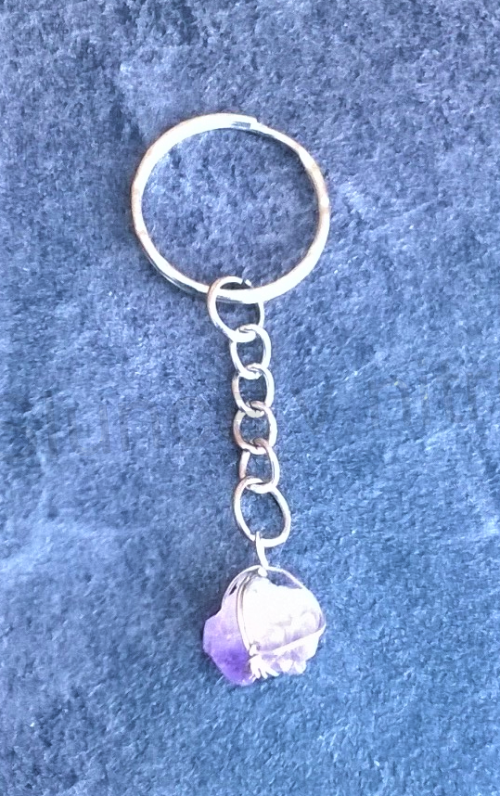Přívěsek na klíče - minerální ametyst (X1423)