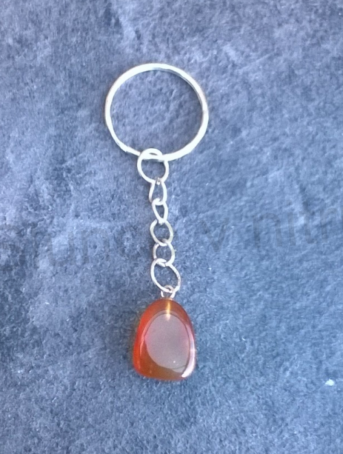 Přívěsek na klíče - minerální karneol s achátem (X1429)