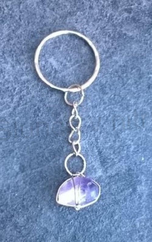 Přívěsek na klíče - minerální ametyst (X1436)