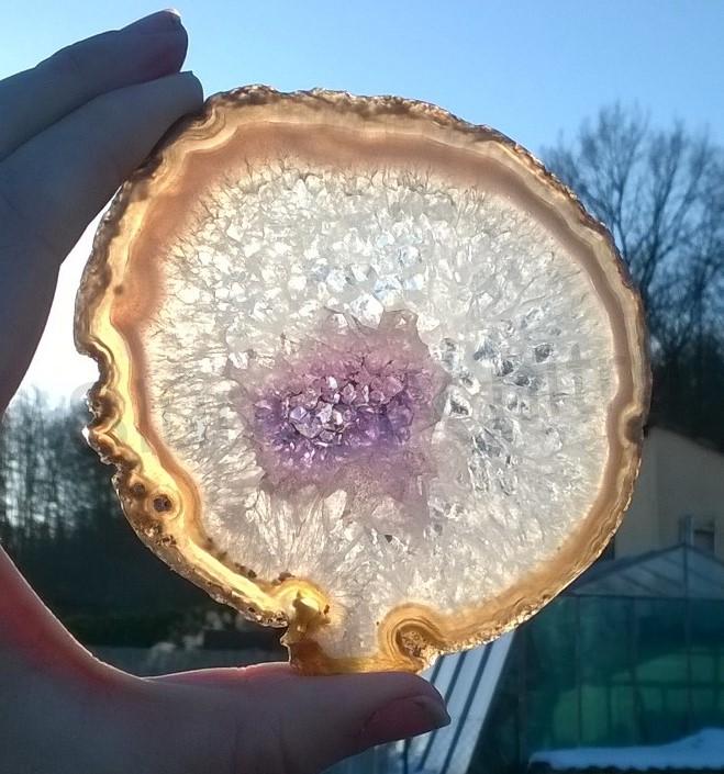 Achát plátek s ametystem výběr 123g - (Brazílie) (X1400)