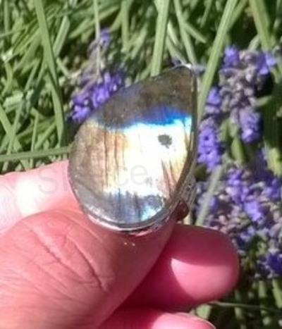 Nastavitelný minerální prsten labradorit (X1444)