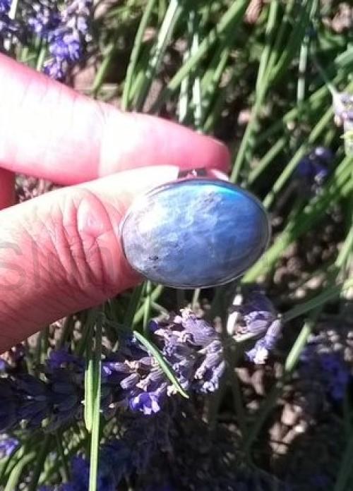 Nastavitelný minerální prsten labradorit (X1446)