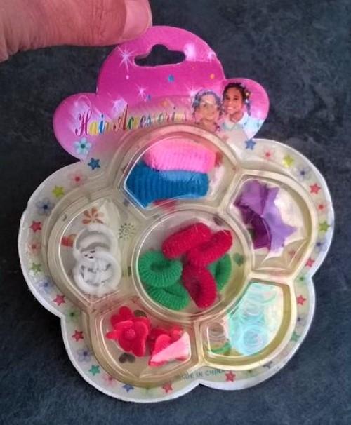 Dívčí sada gumiček do vlasů, 4 skřipec, 4 x náušnice (H436)