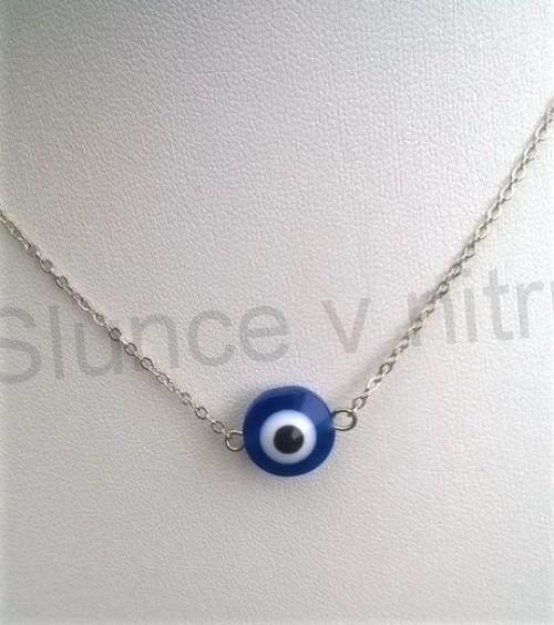 Řetízkový náhrdelník s příveškem oka, Hamsa (BD648)