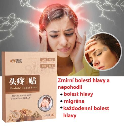 Náplast na bolest hlavy migrená a jiné 12 kusů (F52)