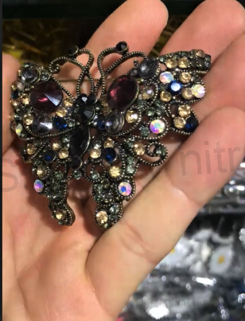 Brož Motýl swarovski elements 6,3 x 5,5 cm (HB110)