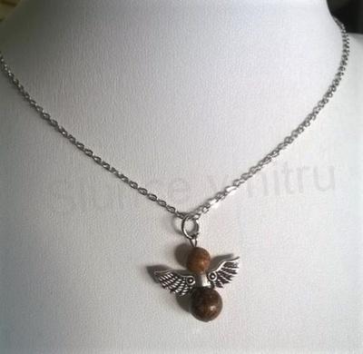 Minerální náhrdelník Anděl – jaspis sloní (X1494)