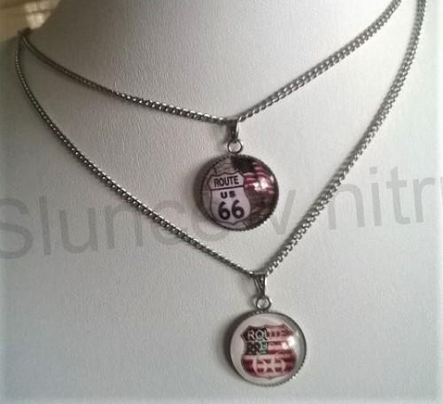 Náhrdelník Route 66 – platinový, bílá varianta (BD50)