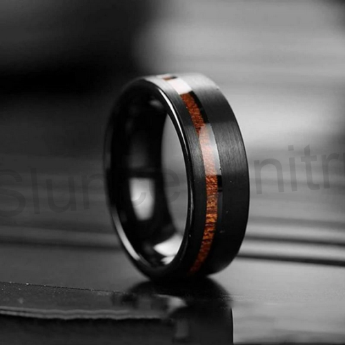 Pánský černý prsten z chirurgické oceli (BP105)