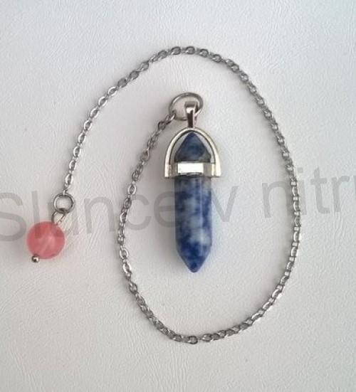 Sodalitové kyvadlo s melounovým křemenem - (virgule) (X1518)