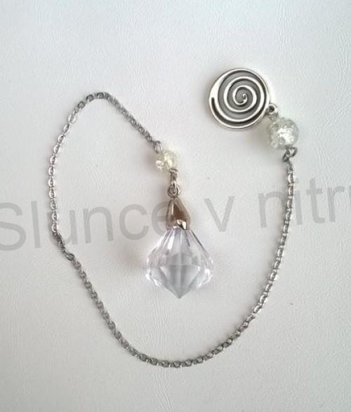 Krystal Feng Shui se spirálou - kyvadlo - (virgule) (X1528