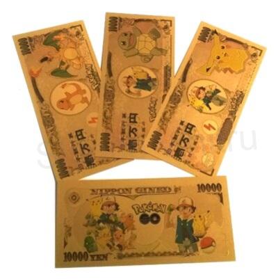 Pozlacená bankovka Pokemon - plaketa číslo 3 (MA21)