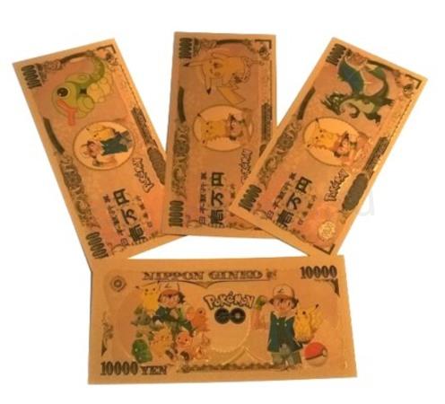 Pozlacená bankovka Pokemon - plaketa číslo 1 (MA22)