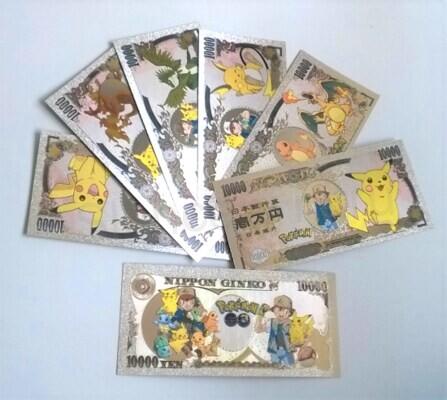 Postříbřená bankovka Pokemon - plaketa číslo 2 (MA24)