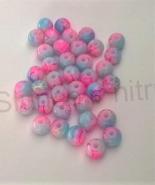 Skleněné duhově barevné korálky 8 mm | modro růžové (AC279)