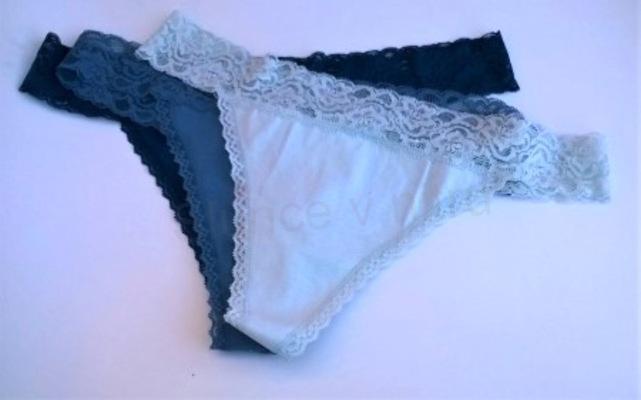 Dámské krajkové kalhotky, tanga modré velikost L (K187)