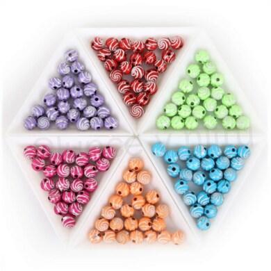 Pokovený barevný korálek se spirálkou žlutý (AC281)