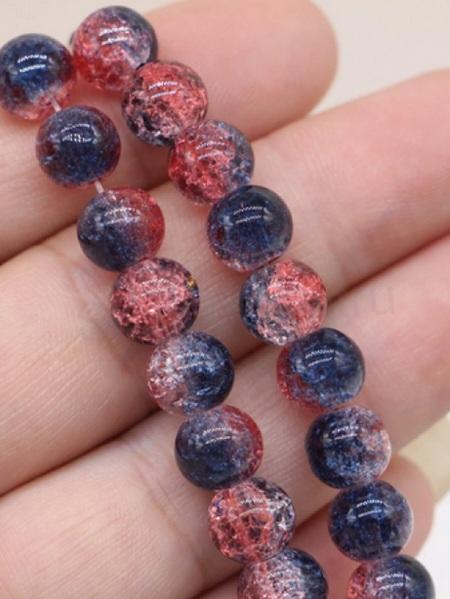 Skleněné dvoubarevné korálky 8 mm (AC284)