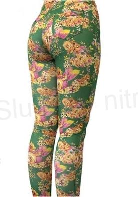 Dámské zelené barevné elastické legíny XL/2XL (K188)