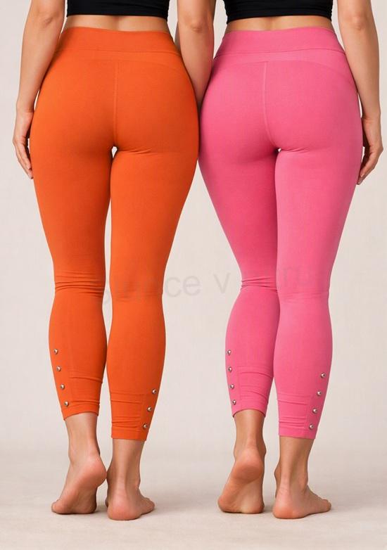 Dámské oranžové elastické legíny – univerzální velikost S–3XL (K222)