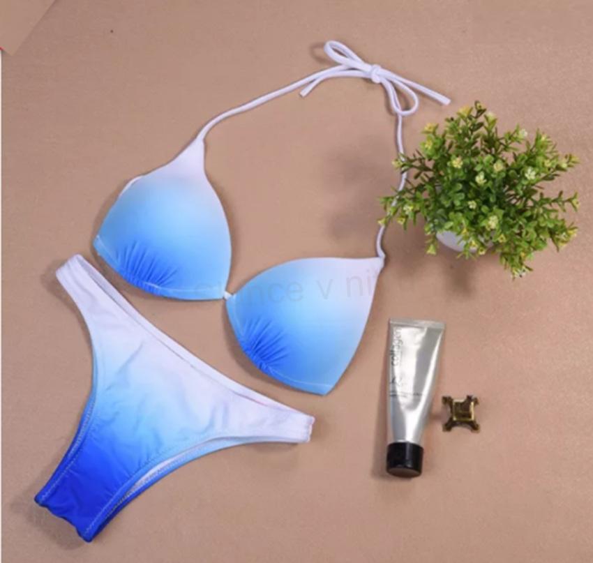 Dámské módní dvoudílné plavky s Push Up efektem – velikost XL (K235)