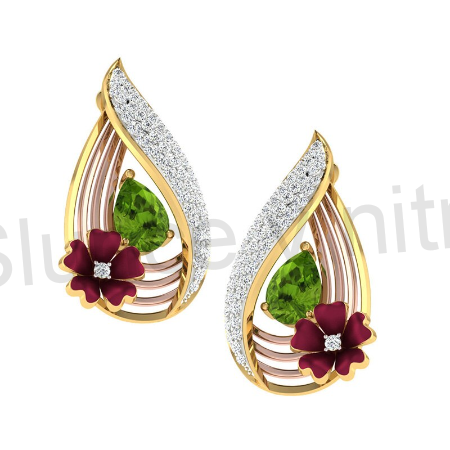 Pozlacená luxusní souprava šperků Swarovski Elements s květinou, kytičkami (BS8)
