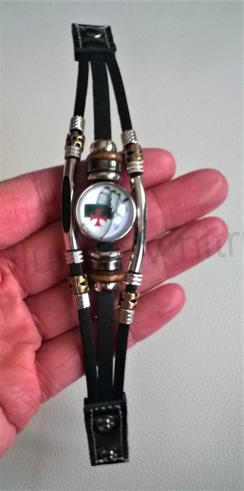 Kožený templářský náramek (BC560)