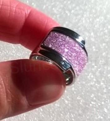 Prsten z nerez oceli s drobnými kamínky černý velikost 52 (BP406)