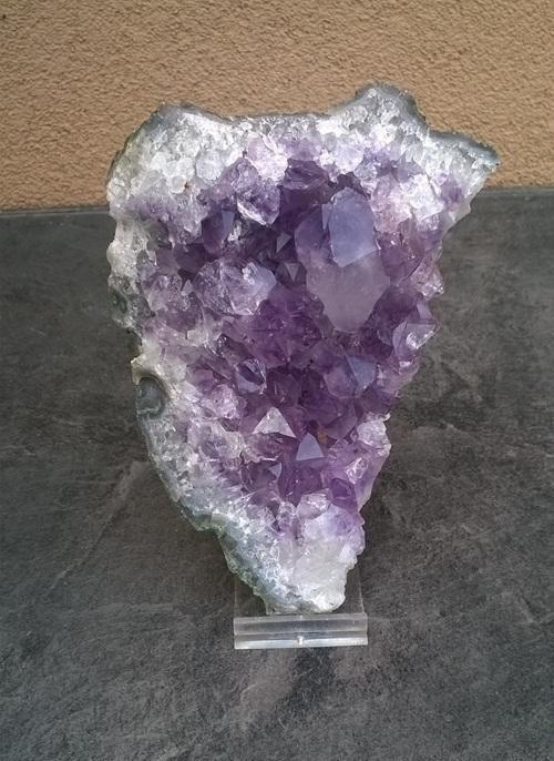 Ametyst drúza narostlá v chalcedonu 628g (Brazílie) (X1658)